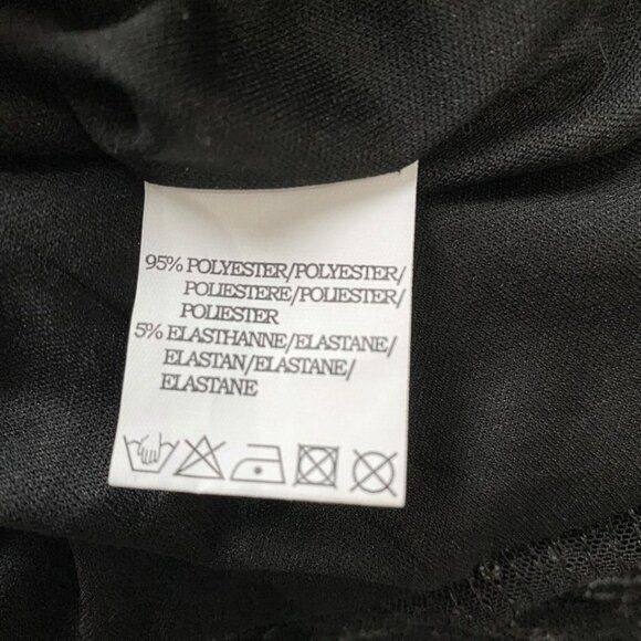 DALIA MACPHEE BLACK SEQUIN FLUTTER SLEEVE RUFFLE COCKTAIL EVENING DRESS - L - Picture 10 of 10